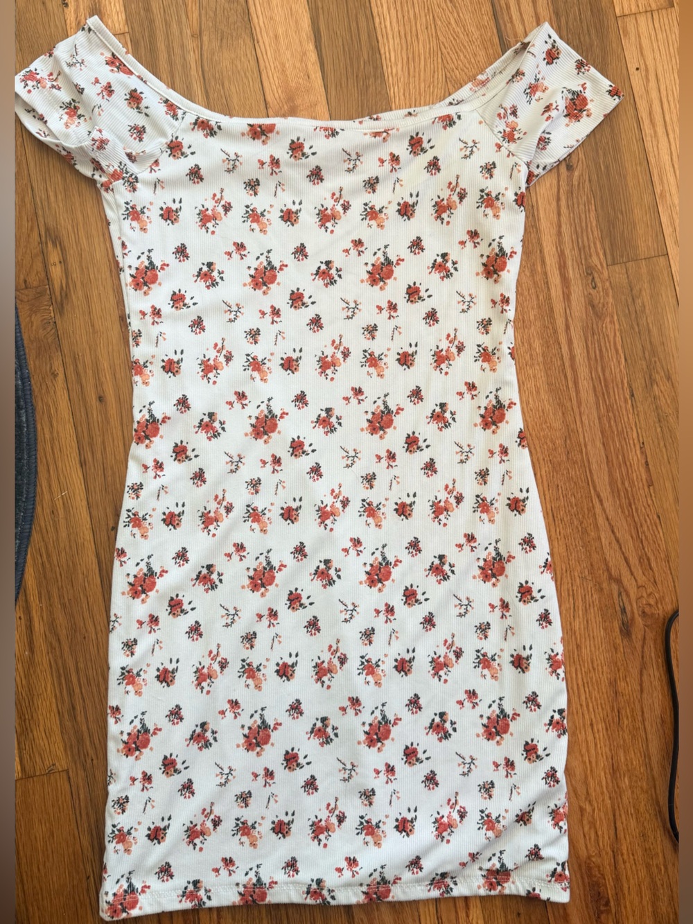 Justify White Mini Dress with Coral Floral Print